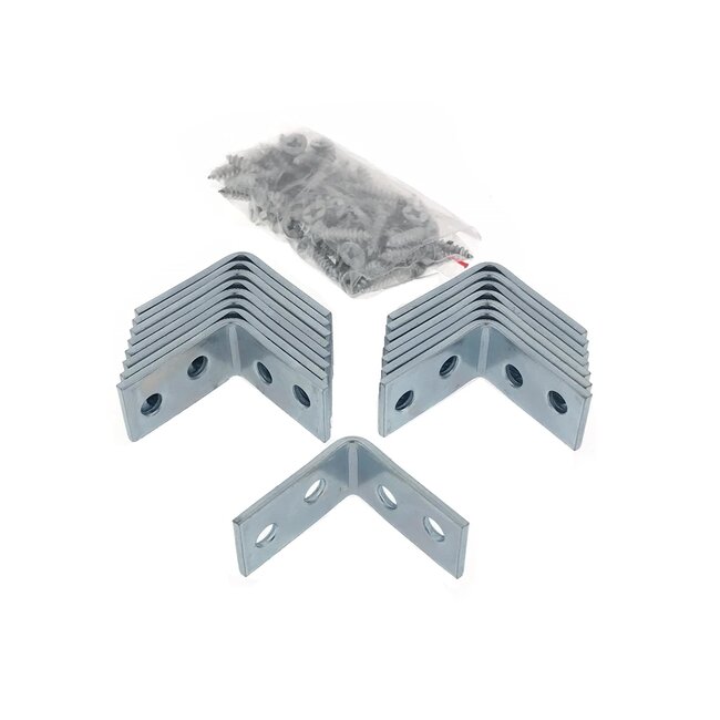 Benson Stoelhoek - Verzinkt IJzer - Inclusief Schroeven - 25 x 25 x 14.5 mm - 16 stuks
