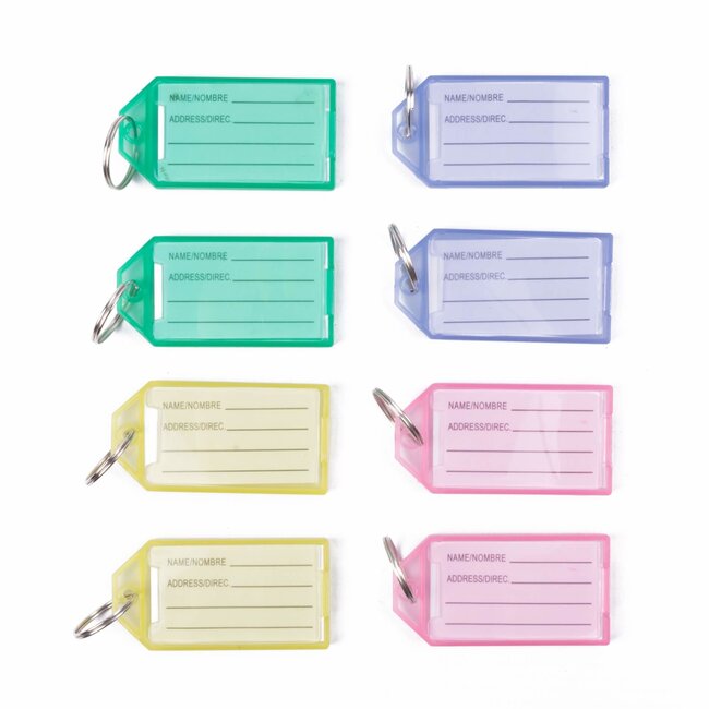 Benson Sleutellabels Easy Click - Kleurrijk - Duurzaam kunststof - 8 stuks