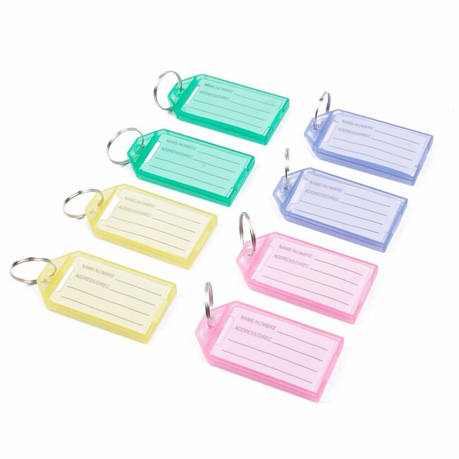 Benson Sleutellabels Easy Click - Kleurrijk - Duurzaam kunststof - 8 stuks