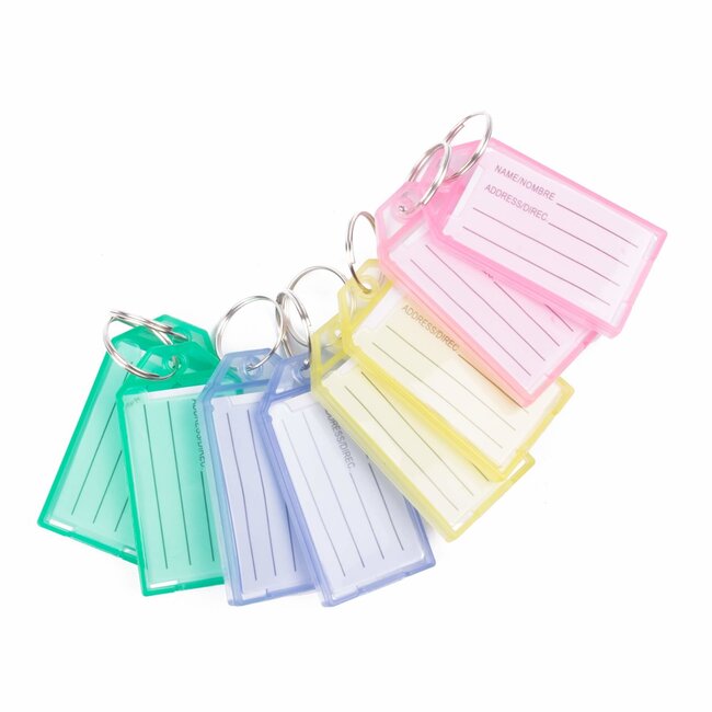 Benson Sleutellabels Easy Click - Kleurrijk - Duurzaam kunststof - 8 stuks