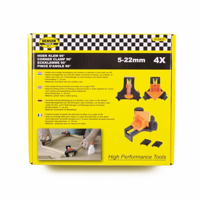 Benson Hoekklem - 90 graden - 5-22 mm - 4-delig - Kunststof en metaal