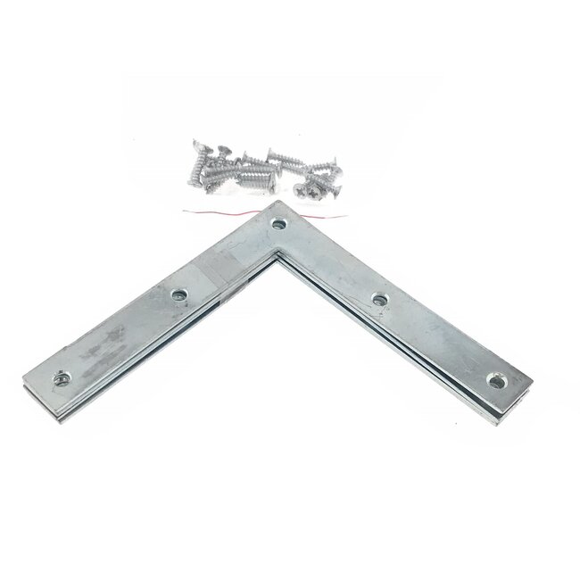 Benson Raamhoek - Verzinkt IJzer - Inclusief Schroeven - 100 x 100 x 15 mm - 4 stuks