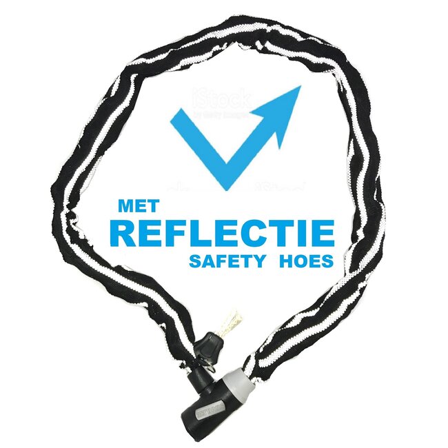 Stahlex Kettingslot - Gehard Staal - SuperSafe Cilinder - 120 cm - Zwart