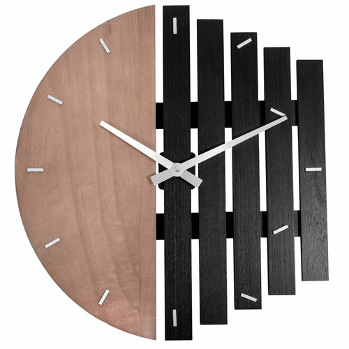 REA Houten Wandklok - Modern - Ø 50 cm - Mat Zwart REA Houten Wandklok - Modern - Ø 50 cm - Mat Zwart
