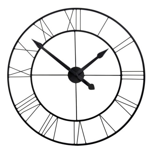 REA Metalen Wandklok - Retro - Ø 50 cm - Mat Zwart REA Metalen Wandklok - Retro - Ø 50 cm - Mat Zwart