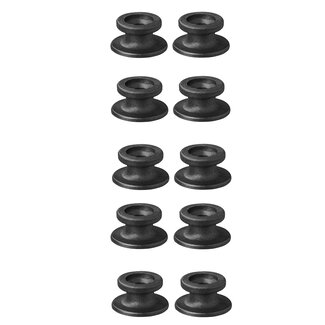 Pro Plus Koordhouder - Rond - Ø 19/25 x 13 mm - Kunststof - Zwart - 10 stuks