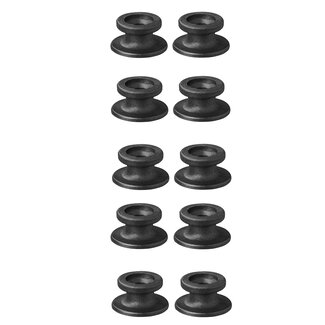 ProPlus Ronde koordhouder - kunststof - zwart - 10 stuks - Ø 19/25 x 13 mm