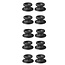 ProPlus Ronde koordhouder - kunststof - zwart - 10 stuks - Ø 19/25 x 13 mm