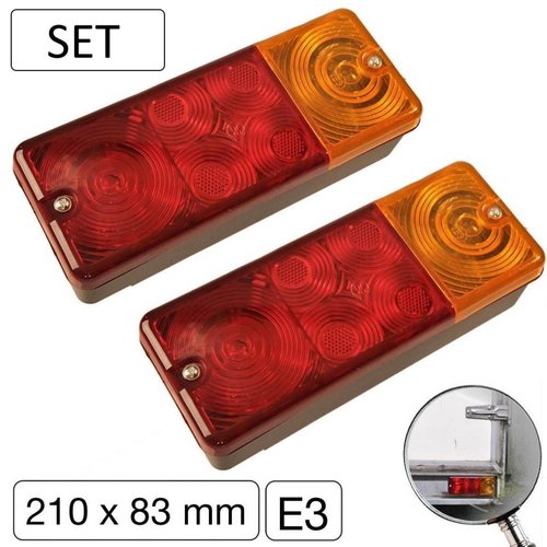 Pro Plus Driekamer Aanhangwagen Achterlicht 210 x 83 mm - Prijs per Set Pro Plus Driekamer Aanhangwagen Achterlicht 210 x 83 mm - Prijs per Set