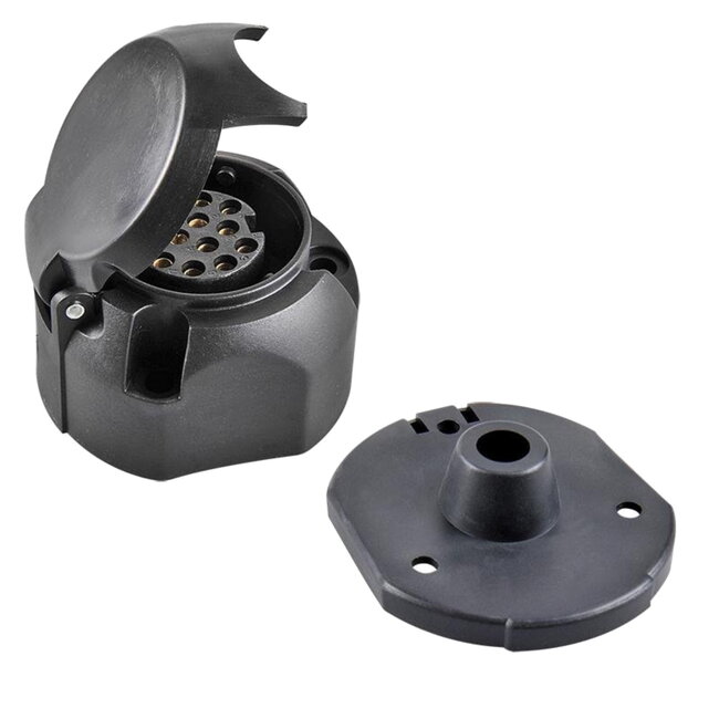 ProPlus Stekkerdoos - 13-polig - PVC - met afdichtingsrubber - zwart