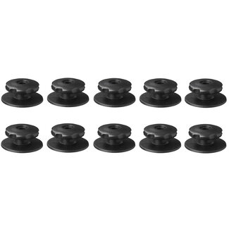 Pro Plus Koordhouder - Rond - Ø 29/38 x 17 mm - Kunststof - Zwart - 10 stuks