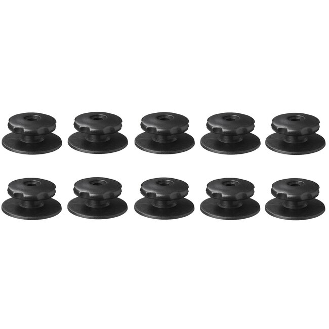 ProPlus Ronde koordhouder set - kunststof - zwart - Ø 29/38 x 17 mm - 10 stuks