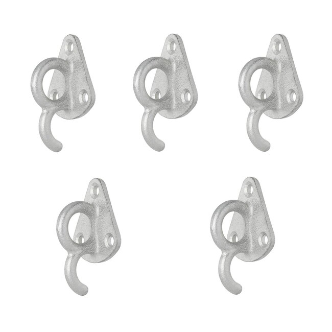 ProPlus Touwhaken - metaal - 70 x 45 mm - set van 5 stuks - met oog