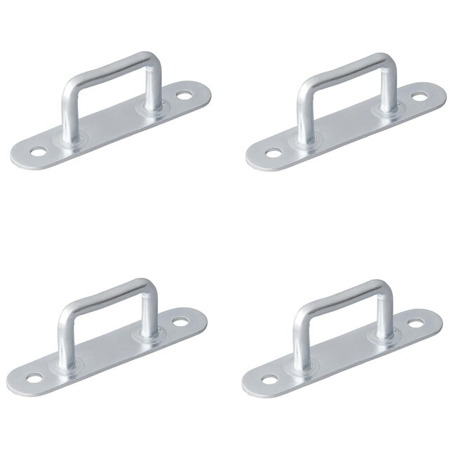 ProPlus Rechthoekige zeilringen - staal - 36 mm - 4 stuks - zilver