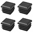 ProPlus Vierkante insteekdoppen - kunststof - 25 x 25 mm - zwart - 4 stuks