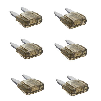 ProPlus Mini steekzekeringen - 7.5 ampère - bruin - 6 stuks ProPlus Mini steekzekeringen - 7.5 ampère - bruin - 6 stuks