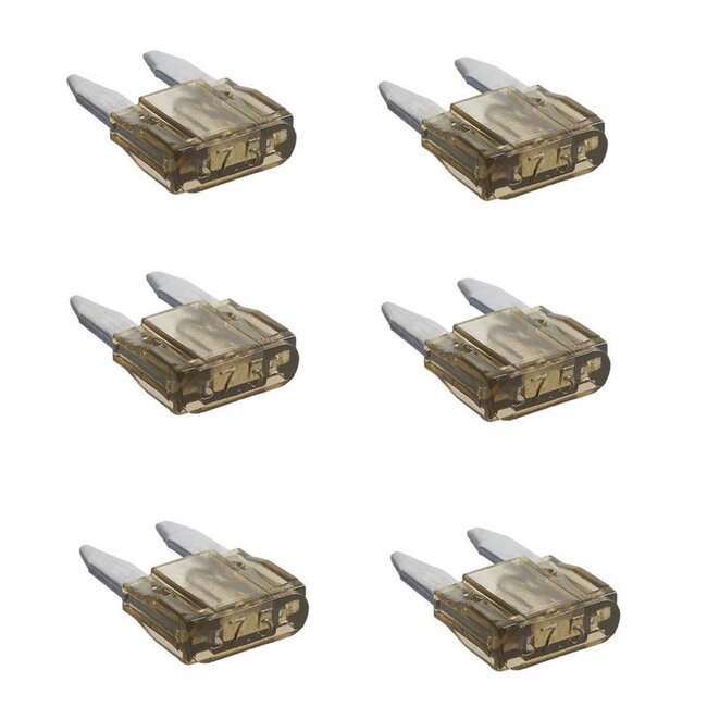 ProPlus Mini steekzekeringen - 7.5 ampère - bruin - 6 stuks