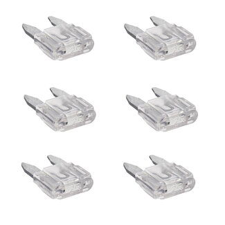 ProPlus Mini-steekzekeringen - 25 ampère - transparant - 6 stuks ProPlus Mini-steekzekeringen - 25 ampère - transparant - 6 stuks