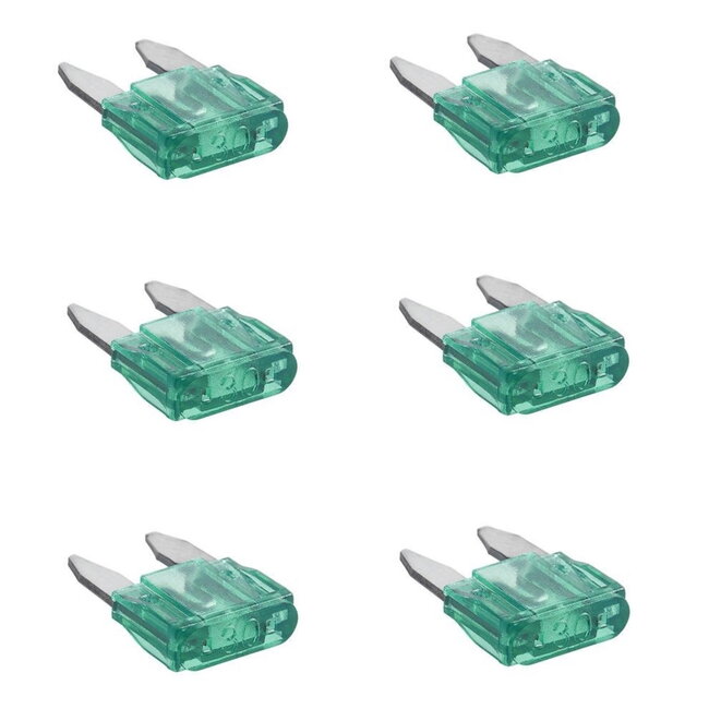 Pro Plus Steekzekeringen - Mini - 30 Ampère - Groen - 6 stuks