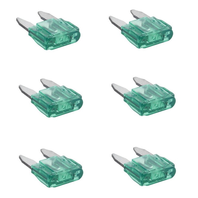 ProPlus Mini steekzekeringen - 30 ampère - groen - 6 stuks