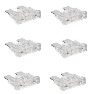 ProPlus Steekzekeringen - 25 Ampère - Transparant - 6 stuks ProPlus Steekzekeringen - 25 Ampère - Transparant - 6 stuks