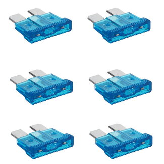 ProPlus Steekzekeringen - 15 Ampère - Blauw - 6 stuks - Bescherming tegen overbelasting