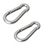 ProPlus Karabijnhaak - RVS - 5 x 50 mm - Chroom - 2 stuks