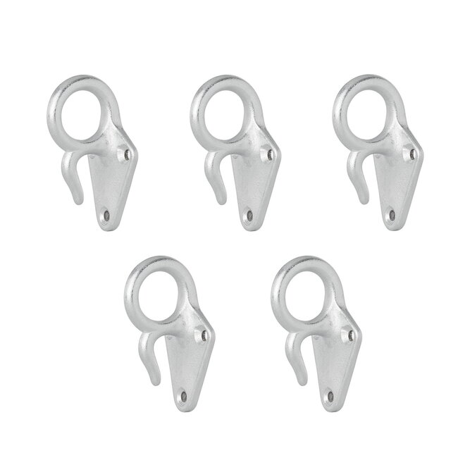 ProPlus Touwhaak - Metaal - Ø 23 mm Oog - 71 x 41 mm - Set van 5 stuks