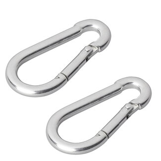 ProPlus Karabijnhaak - Metaal - 5x50 mm - Chroom - 2 stuks