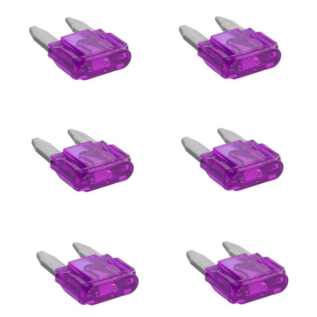 ProPlus Mini steekzekeringen - 3A - Paars - 6 stuks