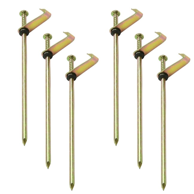 ProPlus Rotspen met haak - metaal - 21 cm - set van 6