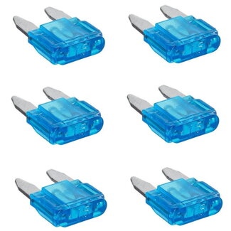ProPlus Mini steekzekeringen - 15 ampère - blauw - 6 stuks ProPlus Mini steekzekeringen - 15 ampère - blauw - 6 stuks