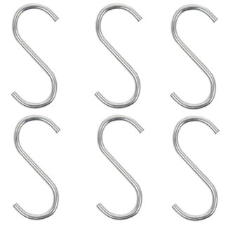 ProPlus S-haak - Chroom - Staal - Ø 4 mm - 62 mm - 6 stuks