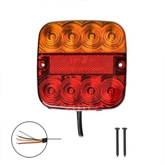 ProPlus Multifunctioneel achterlicht - 8 LED - 5 functies - waterdicht - 107 x 107 mm - 12V