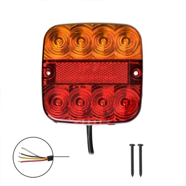 ProPlus Multifunctioneel achterlicht - 8 LED - 5 functies - waterdicht - 107 x 107 mm - 12V