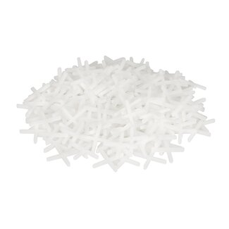 Silverline Tegelkruisjes - kunststof - constante voegbreedte, over te lijmen - 3 mm - wit - 1000 stuks - vloertegels