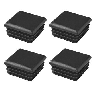 ProPlus Vierkante inslagdoppen - 40 x 40 mm - kunststof - zwart - 4 stuks