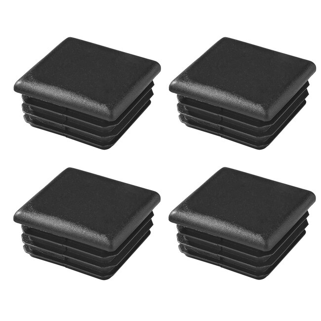 ProPlus Vierkante inslagdoppen - 40 x 40 mm - kunststof - zwart - 4 stuks