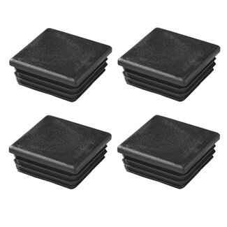 ProPlus Insteekdoppen - vierkant - 50 x 50 mm - kunststof - zwart - 4 stuks