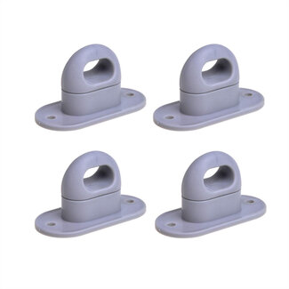 ProPlus Draaisluiting ovaal oog - kunststof - grijs - 37 x 20 mm - 4 stuks