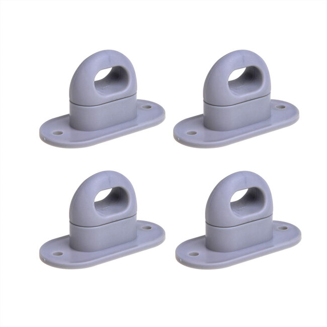 ProPlus Draaisluiting ovaal oog - kunststof - grijs - 37 x 20 mm - 4 stuks