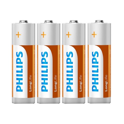 Philips Longlife Batterijen AA 4 stuks in Folie Verpakking Philips Longlife Batterijen AA 4 stuks in Folie Verpakking