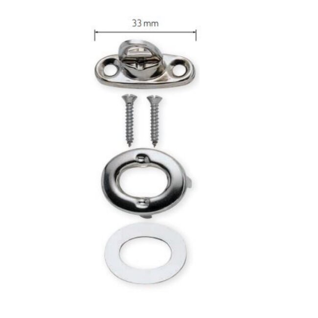 Seilflechter Tourniquet sluiting set - extra sterk - 33 mm - 4 stuks - zilver