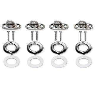 Seilflechter Tourniquet sluiting set - extra sterk - 33 mm - 4 stuks - zilver