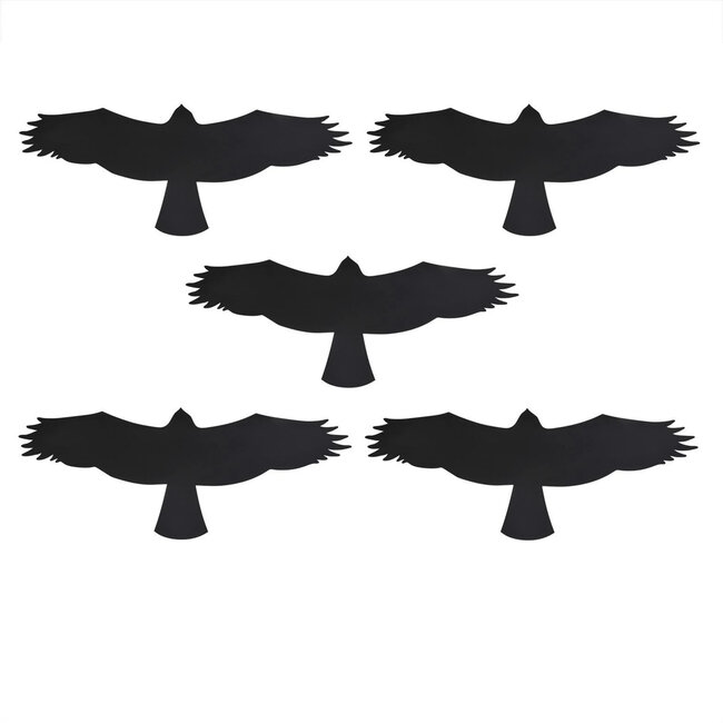 Seilflechter Anti-vogel stickers - buizerd ontwerp - 140 mm - set van 5 - zwart