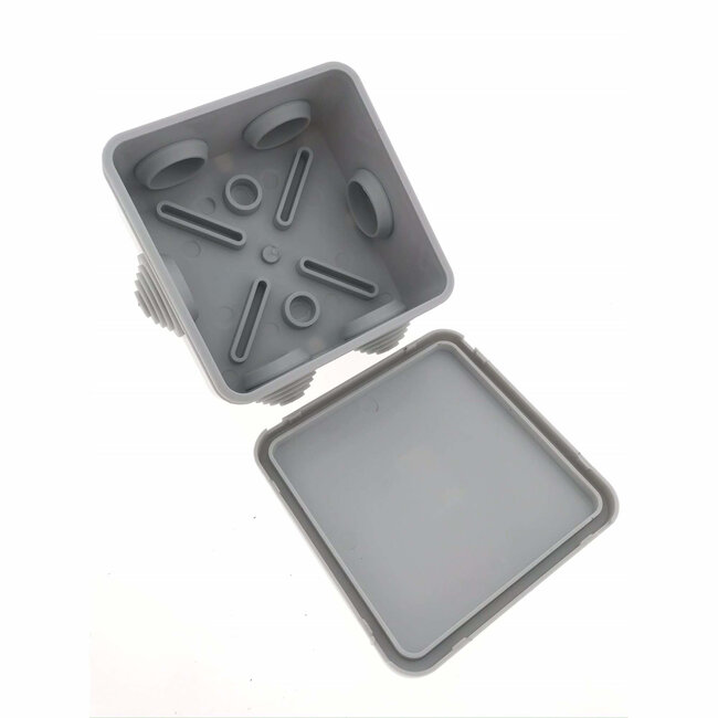 Benson Lasdoos - IP65 - 6 invoerpunten - 80 x 80 x 40 mm - Grijs