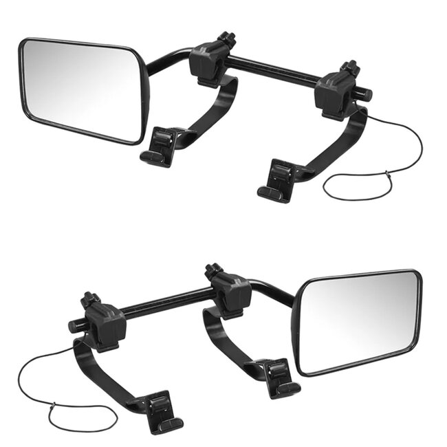 ProPlus Universele caravanspiegel - Deluxe - links en rechts - zwart - multi verstelbaar - inclusief opbergtas