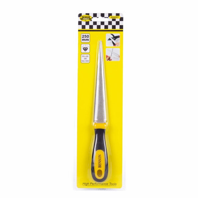 Benson Diamant aanzetstaal - Taps toelopend - Ergonomisch handvat - 260 mm