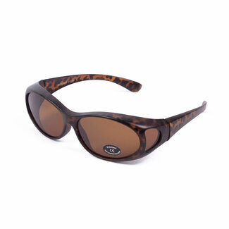 Benson Overzetzonnebril - Polarized - Anti-Schittering - UV400 - Bruin/Zwart - 150 mm