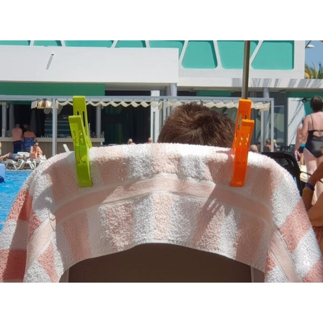 Benson Grote knijpers voor badlakens - set van 4 - kleurrijk - ideaal voor strandstoelen